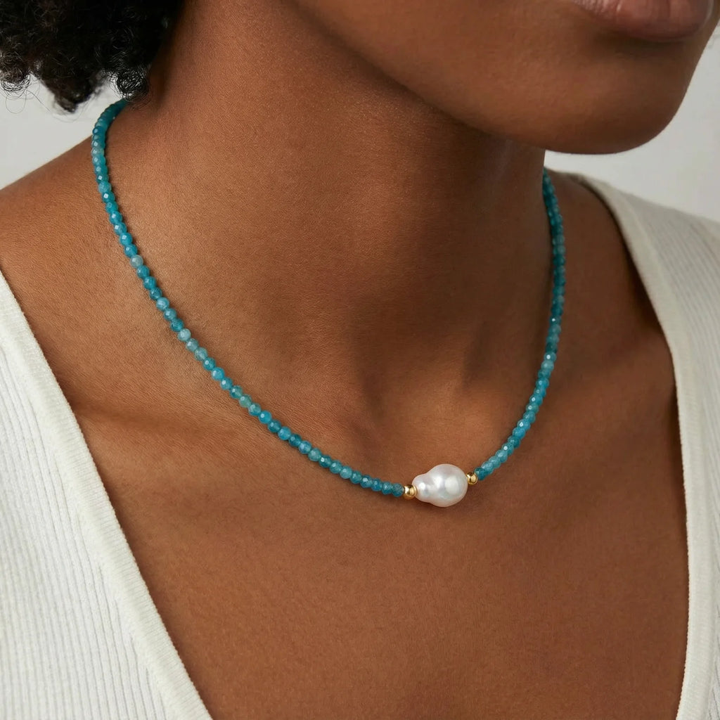 Apatite Dreams Pearl Necklace